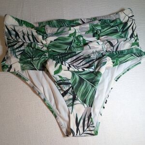 Torrid Green Leaf Print Bikini Bottom